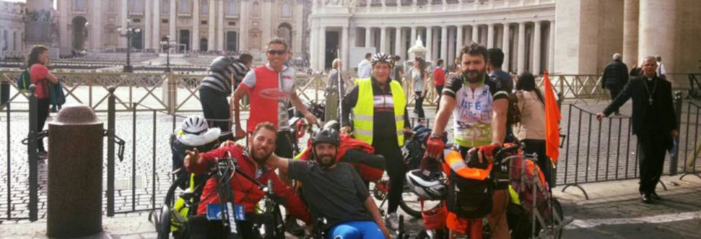 La fine del cammino in handbike di Scidurlo lungo la via Francigena