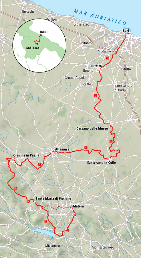 Il Cammino Materano - Mappa