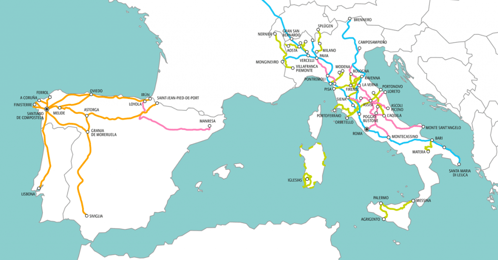 mappa percorsi di terre