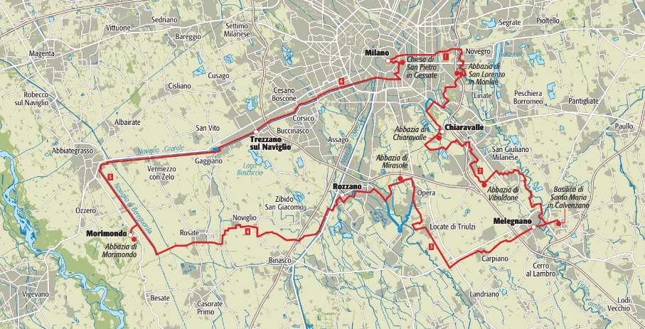 mappa strada abbazie