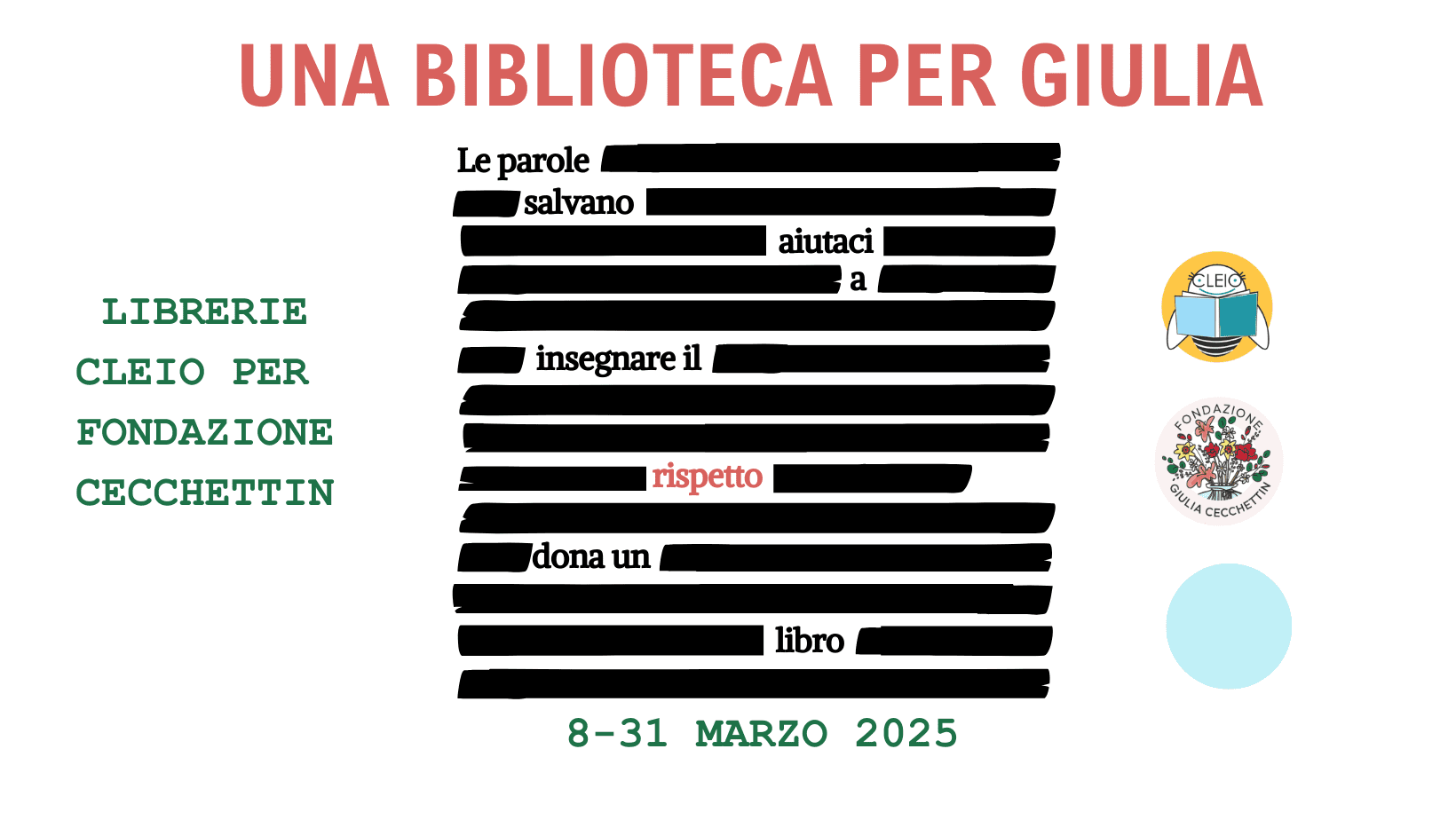 Le librerie CLEIO per la Fondazione Giulia Cecchettin